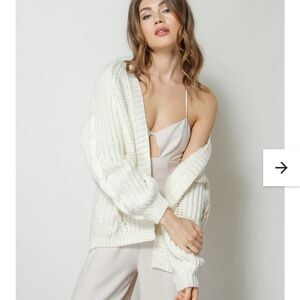 Line & Dot Bailey Oversized Wool-blend Cable Knit Cardigan